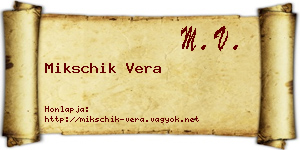 Mikschik Vera névjegykártya